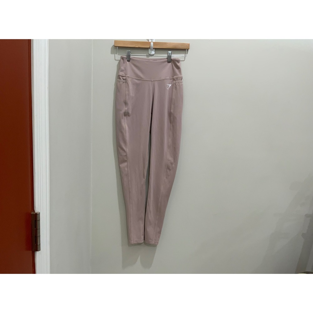 Gymshark Womens High Waisted Pocket Leggings Mauve Pink Athletic Yoga Pants XS